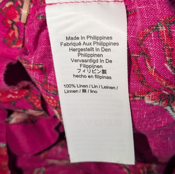 J. Crew Pink Crab Print Women's Button Down Shirt - Picture 5 of 6